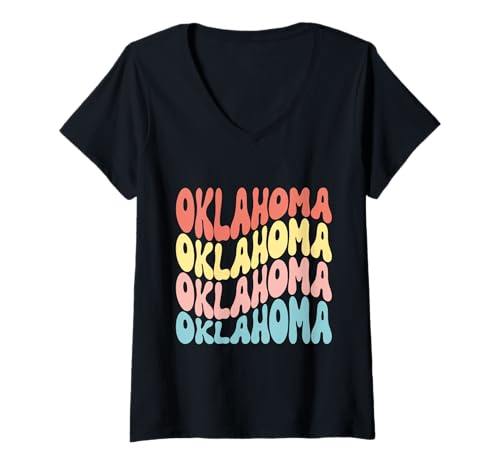 Damen Oklahoma Retro Vintage für Männer Geschenkidee T-Shirt mit V-Ausschnitt Damen Oklahoma Retro Vintage für Männer Geschenkidee T-Shirt mit V-Ausschnitt von Funny Oklahoma Design