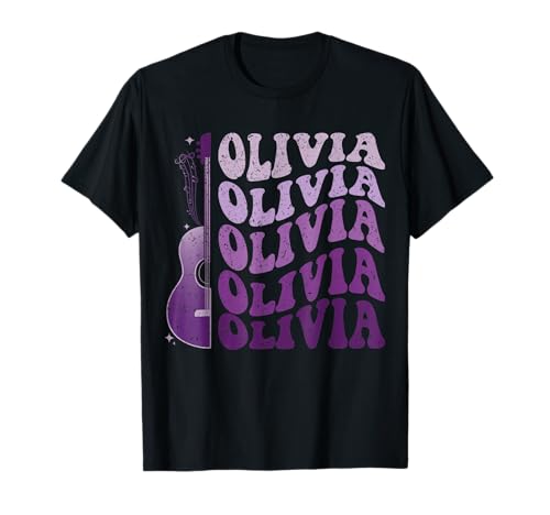 Lustiges Mädchen Retro Olivia Vorname personalisiert Groovy 80er Jahre T-Shirt von Funny Olivia Personalized Name I Love Olivia Meme