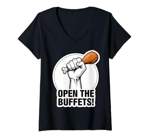 Damen Funny Open The Buffets Cruise Ship Raised Faust Food Lover T-Shirt mit V-Ausschnitt Damen Funny Open The Buffets Cruise Ship Raised Faust Food Lover T-Shirt mit V-Ausschnitt von Funny Open The Buffets Cruise Ship Products