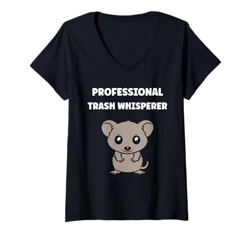Damen Small Animal Opossums Funny Quote Opossum Trash Whisperer T-Shirt mit V-Ausschnitt Damen Small Animal Opossums Funny Quote Opossum Trash Whisperer T-Shirt mit V-Ausschnitt von Funny Opossums animals simple Opossum