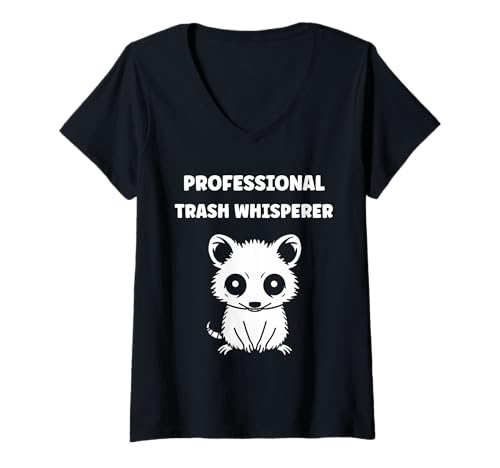 Damen Small Animal Opossums Funny Quote Opossum Trash Whisperer T-Shirt mit V-Ausschnitt Damen Small Animal Opossums Funny Quote Opossum Trash Whisperer T-Shirt mit V-Ausschnitt von Funny Opossums animals simple Opossum