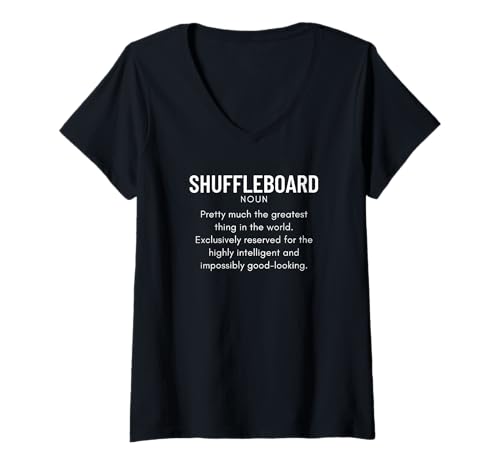 Damen Shuffleboard Definition Lustiger Shuffleboard Player T-Shirt mit V-Ausschnitt Damen Shuffleboard Definition Lustiger Shuffleboard Player T-Shirt mit V-Ausschnitt von Funny Outdoor Shuffleboard Game Designs