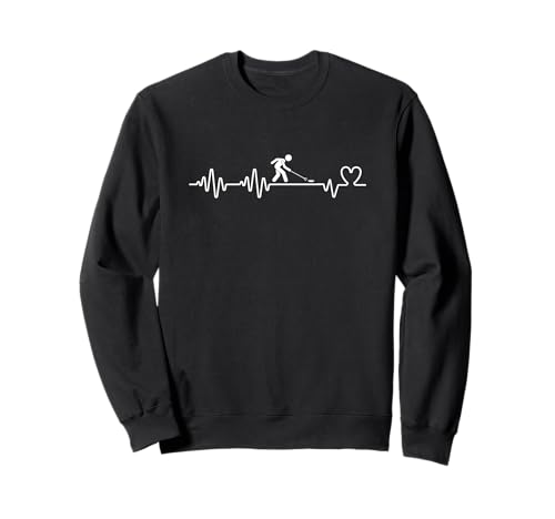 Shuffleboard Heartbeat Man Proud Lustiger Shuffleboard-Spieler Sweatshirt von Funny Outdoor Shuffleboard Game Designs