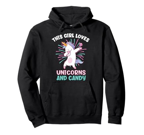 Dieses Mädchen liebt Einhörner und Süßigkeiten Pullover Hoodie von Funny Outfits For Candy Lovers