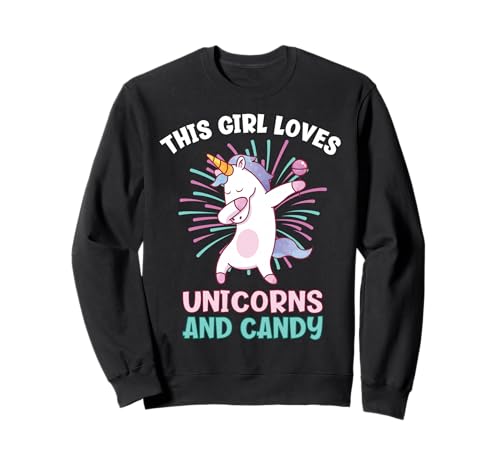 Dieses Mädchen liebt Einhörner und Süßigkeiten Sweatshirt von Funny Outfits For Candy Lovers
