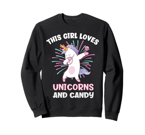 Dieses Mädchen liebt Einhörner und Süßigkeiten Sweatshirt von Funny Outfits For Candy Lovers