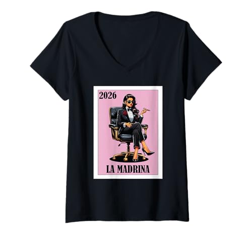 Damen Funny Mexican Baptism Madrina Proposal 2026 T-Shirt mit V-Ausschnitt Damen Funny Mexican Baptism Madrina Proposal 2026 T-Shirt mit V-Ausschnitt von Funny Padrino and Madrina Proposal Gifts 2026