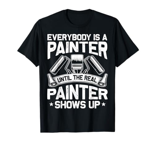 Until Real Painter Shows Up Lustiger Maler Papa Herren Geschenk T-Shirt von Funny Painter Apparel Gifts