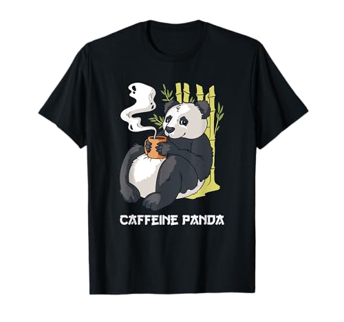 Lustiger Pandabär, Kaffee- und Koffeinbär, für Männer und Frauen T-Shirt von Funny Panda Drinking Coffee Caffeine Bear