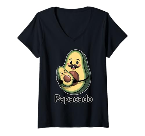 Damen Funny Papacado Avocado Dad Pun T-Shirt mit V-Ausschnitt Damen Funny Papacado Avocado Dad Pun T-Shirt mit V-Ausschnitt von Funny Papacado Avocado Dad Pun