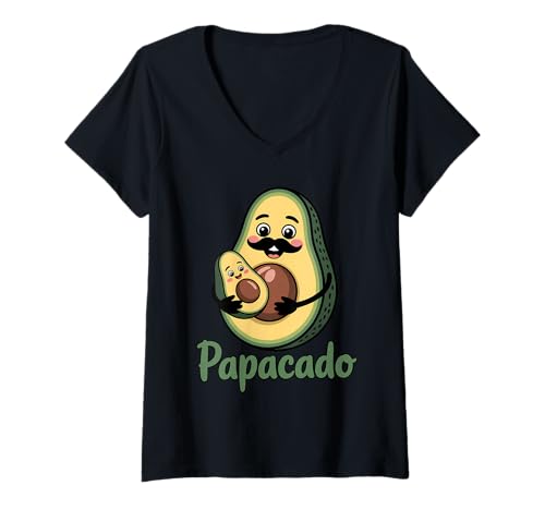 Damen Funny Papacado Avocado Dad Pun T-Shirt mit V-Ausschnitt Damen Funny Papacado Avocado Dad Pun T-Shirt mit V-Ausschnitt von Funny Papacado Avocado Dad Pun