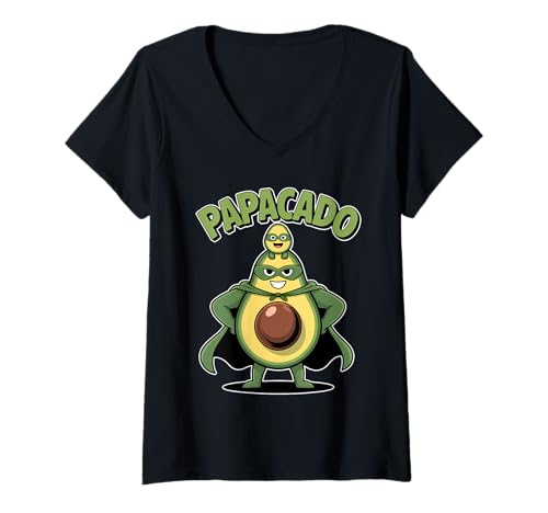 Damen Funny Papacado Avocado Dad Pun T-Shirt mit V-Ausschnitt Damen Funny Papacado Avocado Dad Pun T-Shirt mit V-Ausschnitt von Funny Papacado Avocado Dad Pun