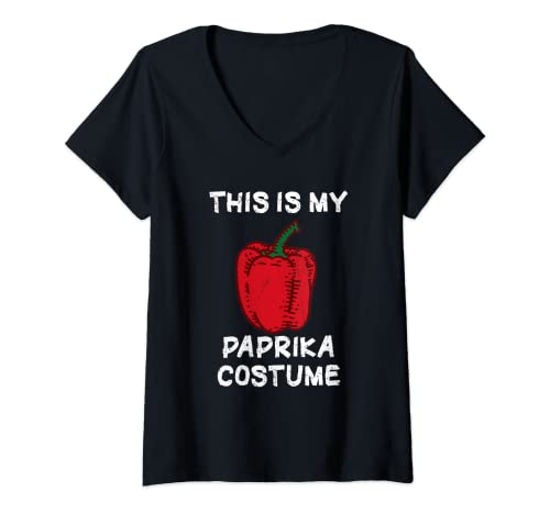 Damen Das ist mein Paprika Kostüm T-Shirt mit V-Ausschnitt von Funny Paprika Costume for Spices Lovers