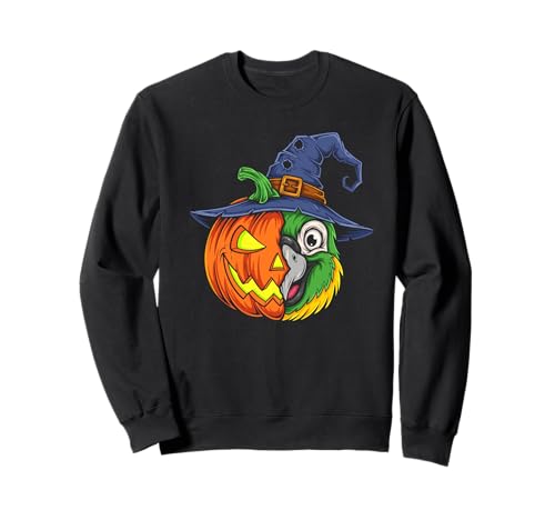 Laterne mit Papageien-Kürbis-Anhänger, für Halloween, Kinder, Herren und Damen Sweatshirt von Funny Parrot Lovers Halloween Pumpkin Outfits