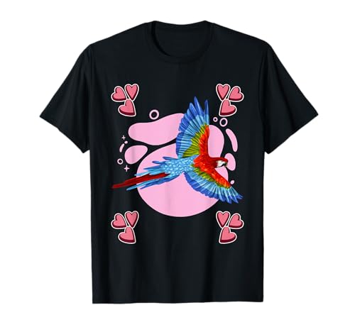 Damen Papagei Zeichnung Mädchen Papagei T-Shirt von Funny Parrot Merch for Girls & Women