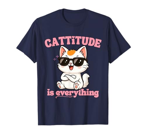 Cattitude is Everything Kawaii Cat Attitude Positive Women T-Shirt Cattitude is Everything Kawaii Cat Attitude Positive Women T-Shirt von Funny Paw Cat With Sunglasses Cute Anime Cat Gifts
