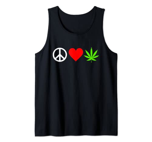 Peace, Love, & Marihuana – Fun Herren Damen Weed Legalize It Tank Top Peace, Love, & Marihuana – Fun Herren Damen Weed Legalize It Tank Top von Funny Peace Love & Marijuana Stoner Shirts