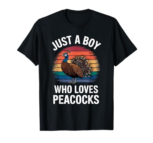 Just A Boy Who Loves Peacocks Bird Fan Pfau für Jungen T-Shirt Just A Boy Who Loves Peacocks Bird Fan Pfau für Jungen T-Shirt von Funny Peacock Lover Clothing