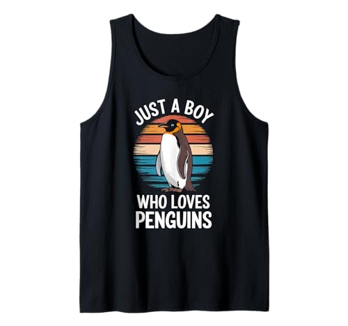 Herren Just A Boy Who Loves Penguins Bird Lover Kids Pinguine Tank Top von Funny Penguin Lover Clothing