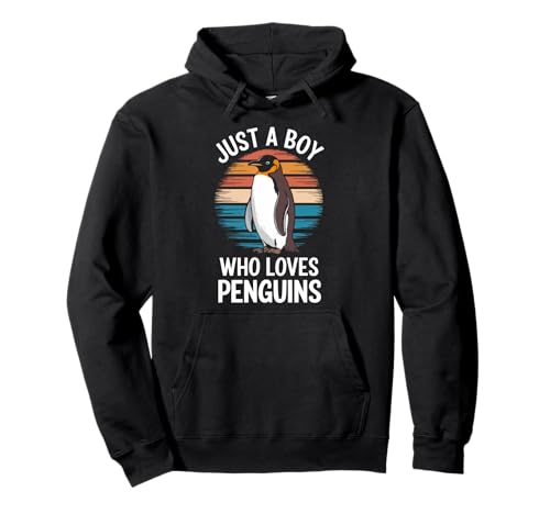 Just A Boy Who Loves Penguins Bird Lover Kids Pinguine Pullover Hoodie von Funny Penguin Lover Clothing