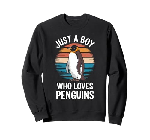 Just A Boy Who Loves Penguins Bird Lover Kids Pinguine Sweatshirt von Funny Penguin Lover Clothing