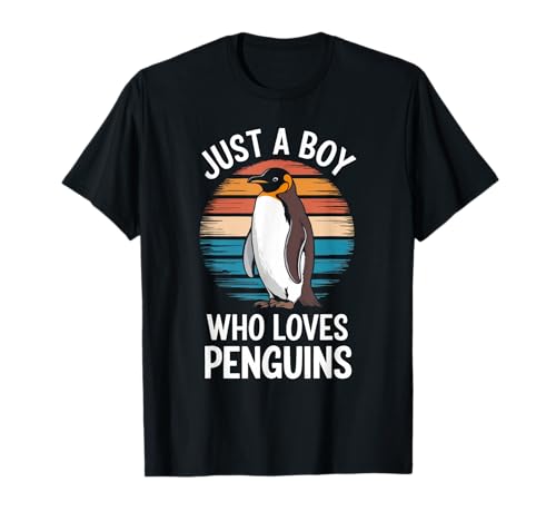 Just A Boy Who Loves Penguins Bird Lover Kids Pinguine T-Shirt von Funny Penguin Lover Clothing