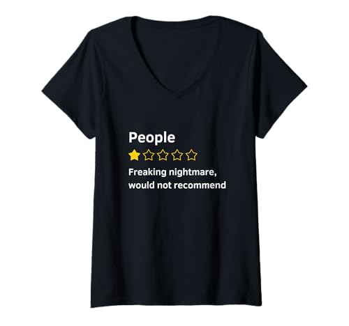 Damen People One Star Total Nightmare würde Funny Nicht empfehlen T-Shirt mit V-Ausschnitt Damen People One Star Total Nightmare würde Funny Nicht empfehlen T-Shirt mit V-Ausschnitt von Funny People Total Nightmare Would Not Recommend