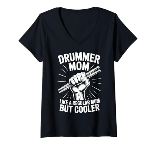 Damen Drummer Mom Drumsticks Lustiger Schlagzeuger T-Shirt mit V-Ausschnitt Damen Drummer Mom Drumsticks Lustiger Schlagzeuger T-Shirt mit V-Ausschnitt von Funny Percussionists Cool Drummers Mom Designs