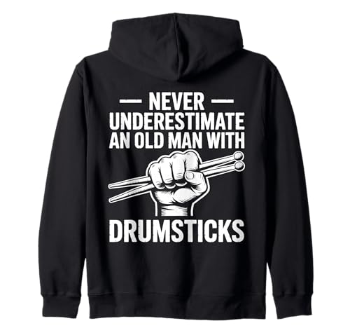Schlagzeuger Old Man Drumsticks Lustiger Schlagzeuger Kapuzenjacke Schlagzeuger Old Man Drumsticks Lustiger Schlagzeuger Kapuzenjacke von Funny Percussionists Cool Drummers Old Man Design