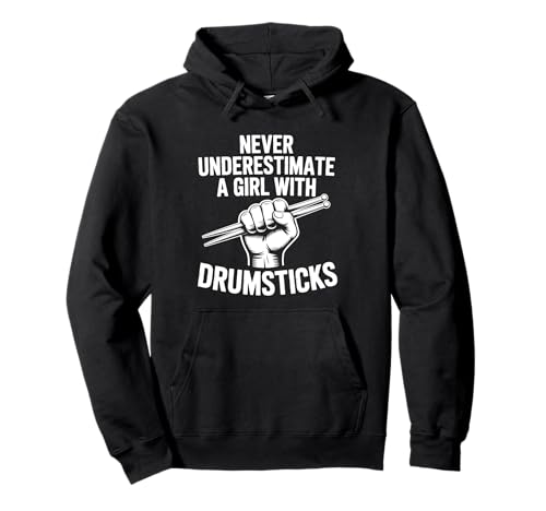 Drumsticks Girl Lustiger Schlagzeuger Pullover Hoodie von Funny Percussionists Cute Drummers Design