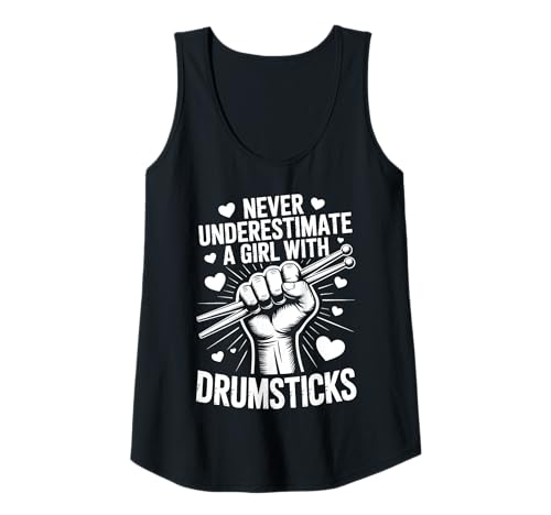Damen Drumsticks Girl Lustiger Schlagzeuger Tank Top Damen Drumsticks Girl Lustiger Schlagzeuger Tank Top von Funny Percussionists Cute Drummers Designs