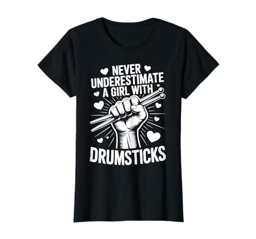 Drumsticks Girl Lustiger Schlagzeuger T-Shirt Drumsticks Girl Lustiger Schlagzeuger T-Shirt von Funny Percussionists Cute Drummers Designs