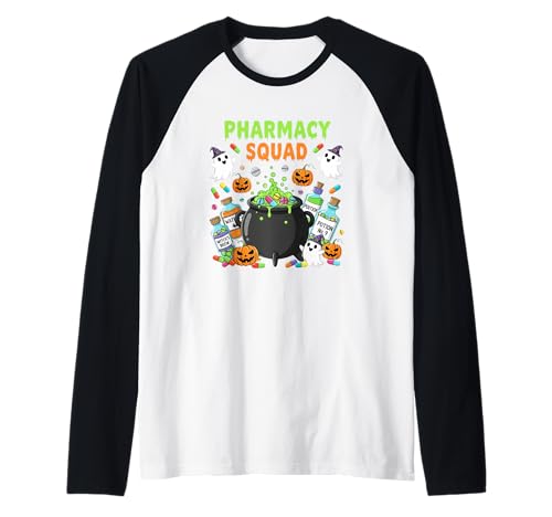 Pharmacy Squad Halloween Gruselige Damen Herren Raglan von Funny Pharmacist Squad Halloween Party