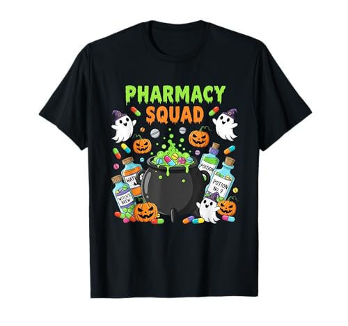 Pharmacy Squad Halloween Gruselige Damen Herren T-Shirt von Funny Pharmacist Squad Halloween Party