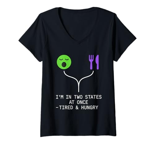 Damen Quantenphysik-Meme Schrödinger Cat: Unsicherheitsprinzip T-Shirt mit V-Ausschnitt Damen Quantenphysik-Meme Schrödinger Cat: Unsicherheitsprinzip T-Shirt mit V-Ausschnitt von Funny Physics Gift STEM Student Quantum Mechanics