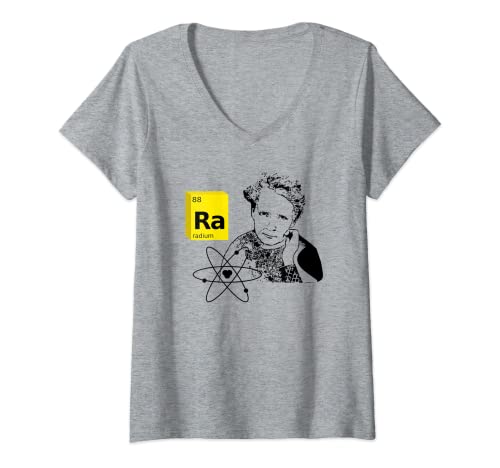 Damen Marie Curie Radium T-Shirt Physik Lehrer Wissenschaft Geschenk Atom T-Shirt mit V-Ausschnitt Damen Marie Curie Radium T-Shirt Physik Lehrer Wissenschaft Geschenk Atom T-Shirt mit V-Ausschnitt von Funny Physics Teacher T-Shirts Physicist Gift STEM