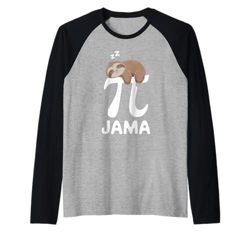 Pi Pajama Pi 3.14 PI -Nummer Symbol Math Sloth Raglan Pi Pajama Pi 3.14 PI -Nummer Symbol Math Sloth Raglan von Funny Pi Jama Sloth Pyjama PJ 3.14 Mathe