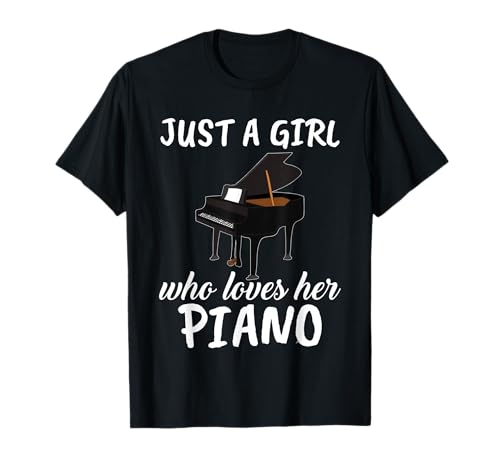 Just A Girl Who Loves Her Klavierkleidung Outfit Geschenk Klavier T-Shirt Just A Girl Who Loves Her Klavierkleidung Outfit Geschenk Klavier T-Shirt von Funny Piano Lover Apparels Women Girls Kids