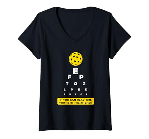 Damen Lustiges Pickleball-Augendiagramm If You Can Read This Kitchen T-Shirt mit V-Ausschnitt Damen Lustiges Pickleball-Augendiagramm If You Can Read This Kitchen T-Shirt mit V-Ausschnitt von Funny Pickleball Presents for Players & Fans