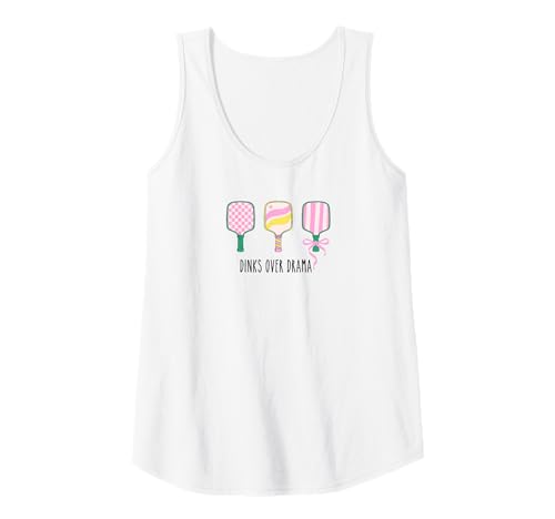 Damen Preppy Pickleball Shirts Dinks Over Drama on The Court Tank Top von Funny Pickleball Shirts by Southerngal