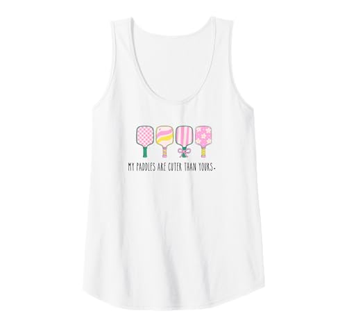 Damen Preppy Pickleball Shirts Meine Paddel sind süßer als Deine Tank Top von Funny Pickleball Shirts by Southerngal