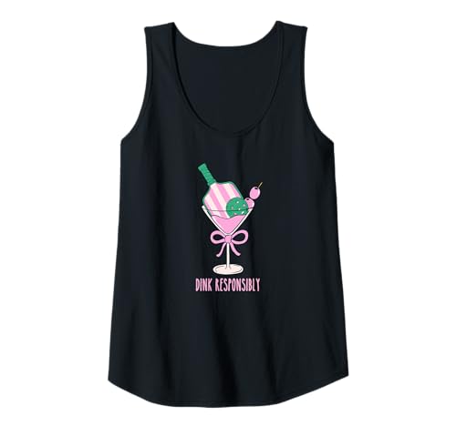 Damen Süße Pickleball-Shirts mit pinkem Preppy-Thema von Dink Responsibly Tank Top von Funny Pickleball Shirts by Southerngal