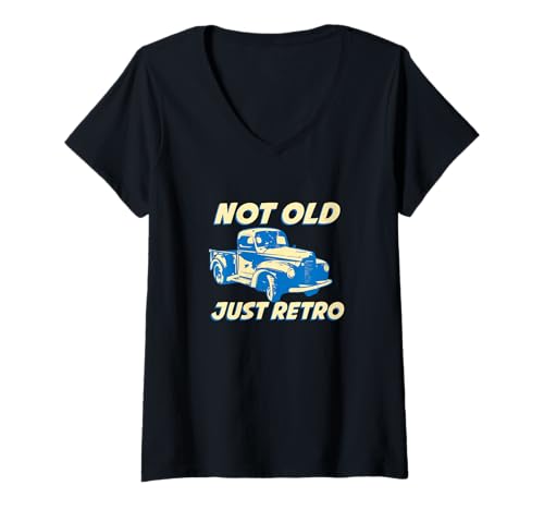 Damen Retro-Vintage-Pickup für Liebhaber klassischer LKW-Pickups T-Shirt mit V-Ausschnitt Damen Retro-Vintage-Pickup für Liebhaber klassischer LKW-Pickups T-Shirt mit V-Ausschnitt von Funny Pickup Drivers Retro Pickup Truck Collector