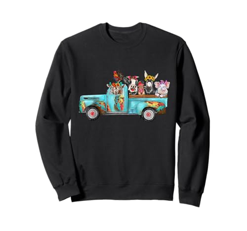 Bauernhof-Pickup-Truck mit Bauernhoftieren Farmer_s Wife Cow Girl Sweatshirt Bauernhof-Pickup-Truck mit Bauernhoftieren Farmer_s Wife Cow Girl Sweatshirt von Funny Pickup Truck with Farm animals