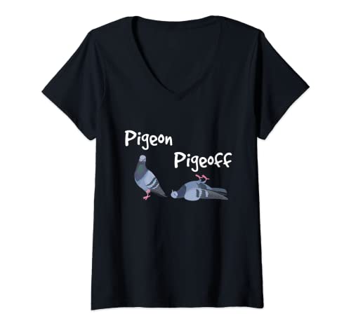 Damen Pigeon Pigeoff – Vogelbeobachtung Vogelbeobachtung Taubenrennen T-Shirt mit V-Ausschnitt Damen Pigeon Pigeoff – Vogelbeobachtung Vogelbeobachtung Taubenrennen T-Shirt mit V-Ausschnitt von Funny Pigeon Shirts