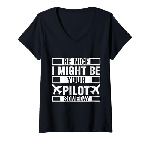 Damen Lustige Pilotenkunst für Männer Frauen Kinder Luftfahrt Flugzeug Pilot T-Shirt mit V-Ausschnitt Damen Lustige Pilotenkunst für Männer Frauen Kinder Luftfahrt Flugzeug Pilot T-Shirt mit V-Ausschnitt von Funny Pilot Aviation Airline Pilot Saying