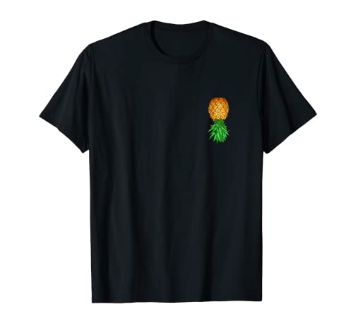 Herren Tropische Früchte verkehrt herum Ananas-Tasche Strandurlaub T-Shirt von Funny Pineapple Pun Foodie Pineapples Fruits Gifts
