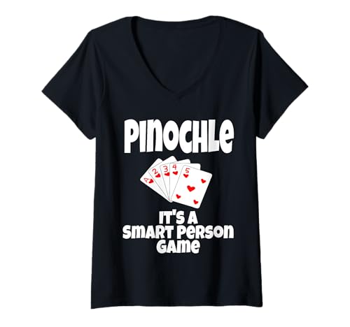 Damen Lustiges Pinochle It's A Smart Person Spiel Kartenspiel Spielen T-Shirt mit V-Ausschnitt Damen Lustiges Pinochle It's A Smart Person Spiel Kartenspiel Spielen T-Shirt mit V-Ausschnitt von Funny Pinochle Gifts