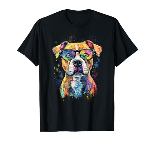 Buntes Pitbull-Gesicht, niedlicher Welpen-Hundeliebhaber, Männer und Frauen T-Shirt Buntes Pitbull-Gesicht, niedlicher Welpen-Hundeliebhaber, Männer und Frauen T-Shirt von Funny Pitbull Fathers Day Dog Dad