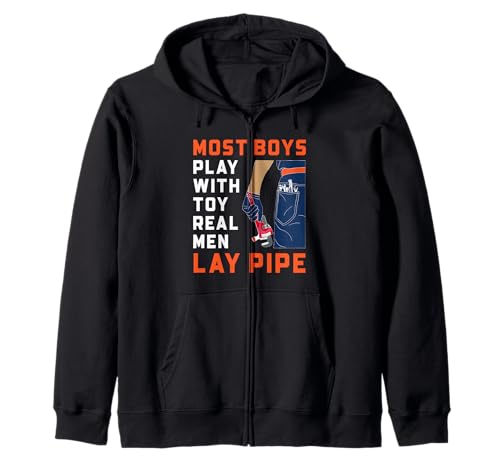 Lustiges Klempner-Zitat Real Men Lay Pipe Sanitär-Witz Kapuzenjacke von Funny Plumber Gifts Store